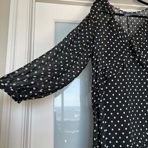 Anthropologie Black Polka Dot Dress